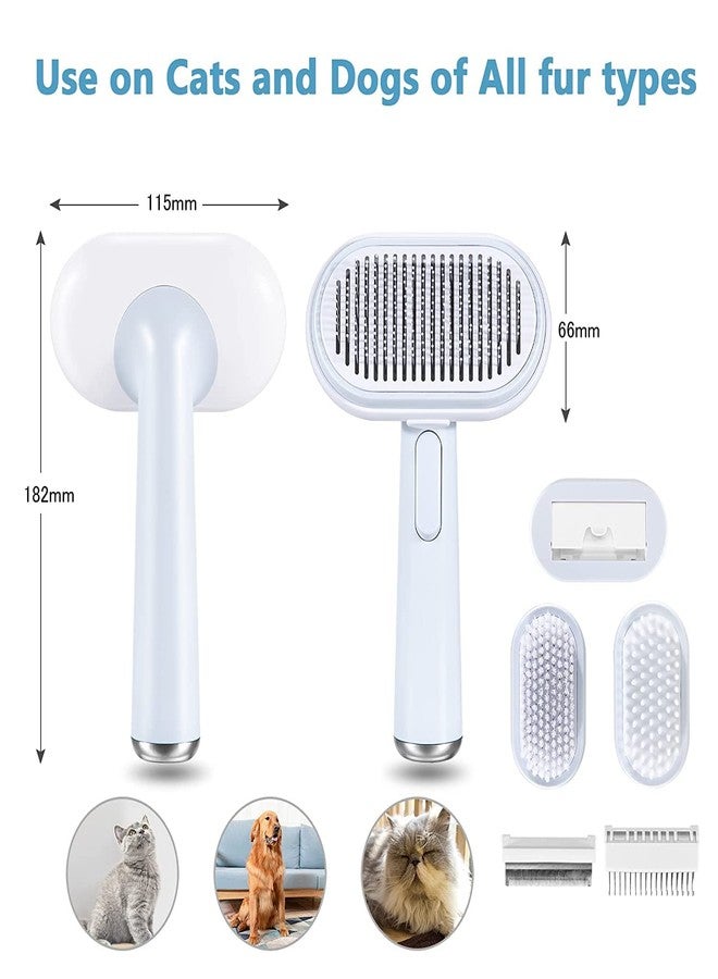 Pups&Pets Dog Pin Brush Cat Brush 5 in 1 Pet Grooming kit Pin Brush for Dog & Cat Dematting Comb Deshedding Comb Bath Massage Brush Bristle Brush Small Animal - Image 2